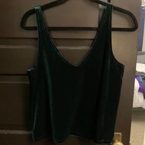 Emerald Green Velvet Madewell Tank